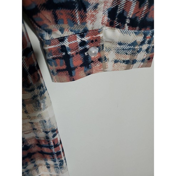 Ellos 1/2 Button Down Size 26 Long Sleeve Plaid Knee Length Dress Office - Picture 8 of 13